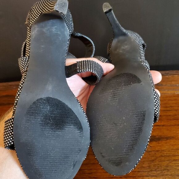 N for Nicole Miller SINDY Black Rhinestone Strappy Heels - Picture 5 of 9